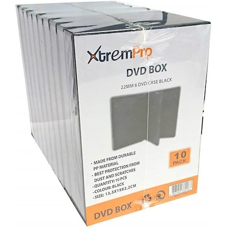 Xtrempro Xtrempro 11084 CD DVD Blu-Ray Jewel Storage Replacement Box; Black - 6 per Case - Pack of 10 11084